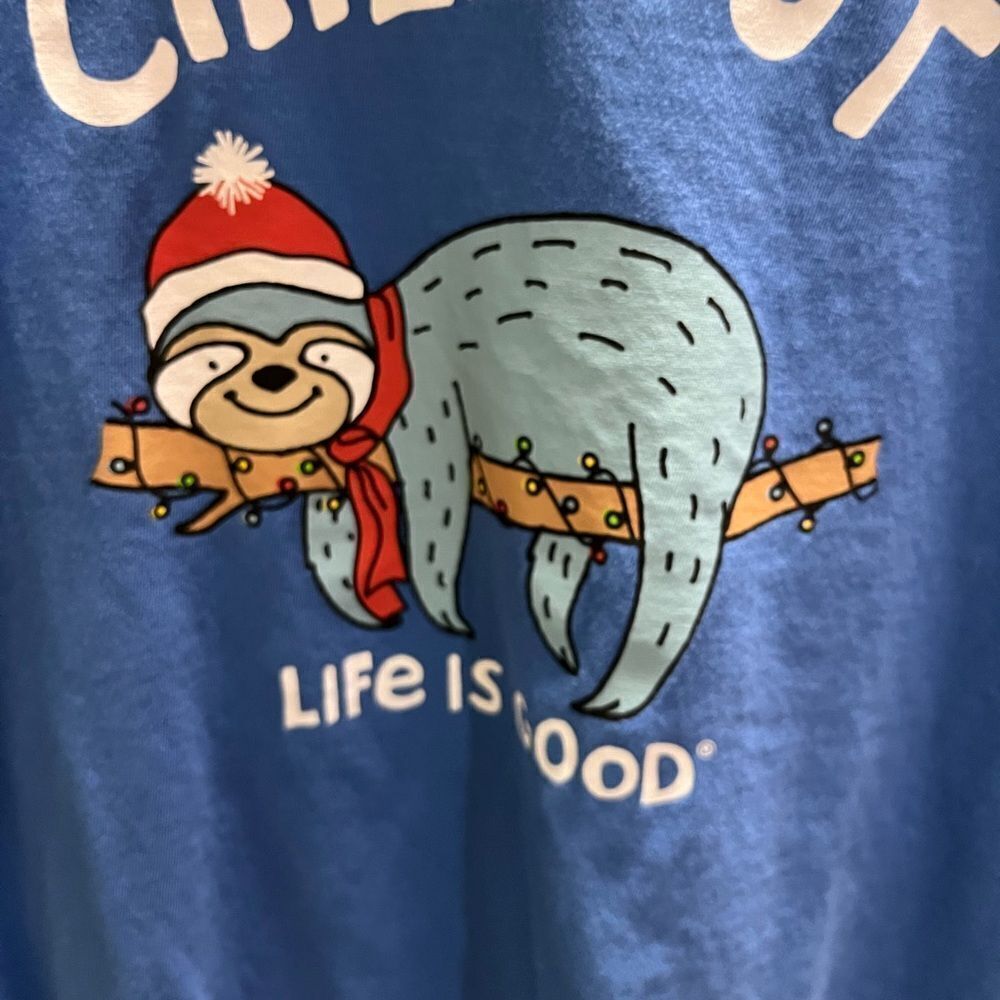 EUS Life is Good Blue “Chill Out” Shirt Size Small #345 - Picture 3 of 6